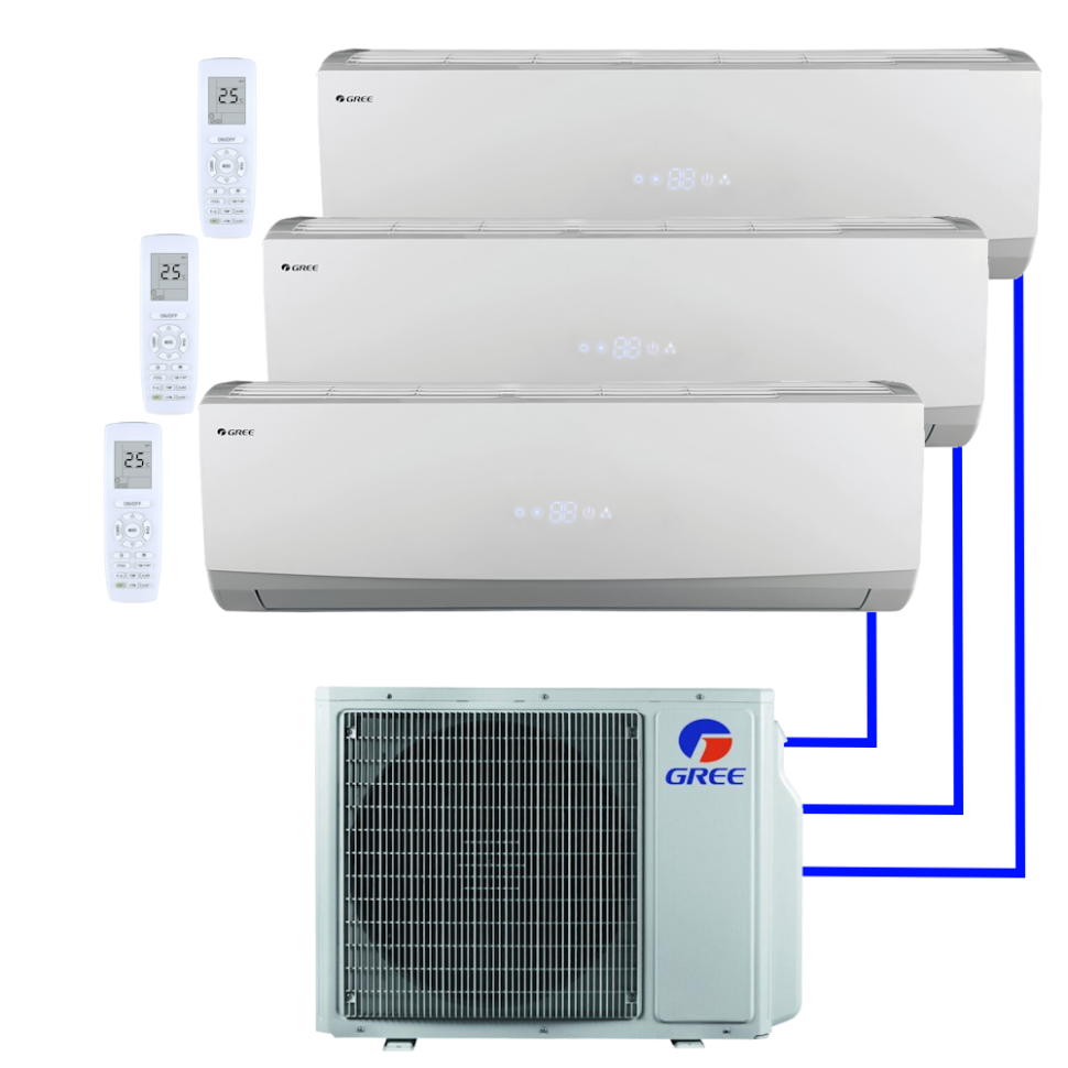 Мульти сплит-система GREE GWHD(24)NK6OO (LCLH) + GWH07QAXA-K6DNC2C/I 2шт + GWH12QCXB-K6DNC2F/I